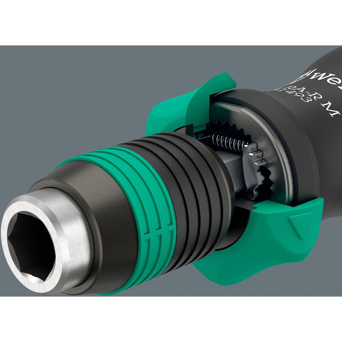 Wera kraftform kompakt 838 ra-r m imperial set 1 bitset (zwart groen, 15‑delig)