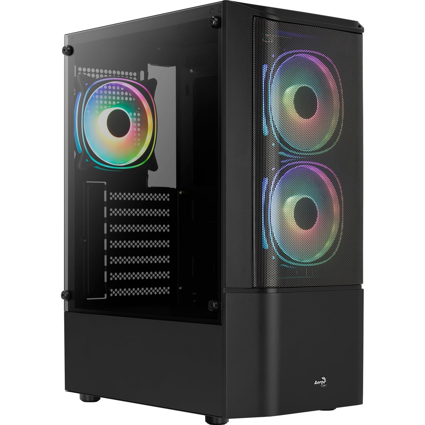 Aerocool quantum mesh v3 midi tower behuizing (zwart grijs | 3x usb-a | rgb | window)