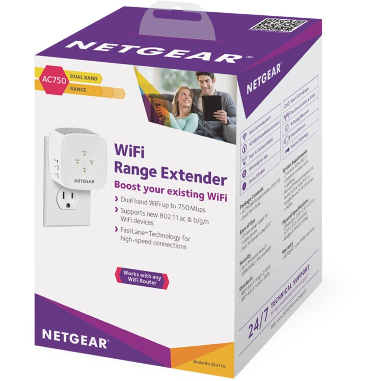 Netgear ex3110 – ac750 wifi range extender access point (wit)