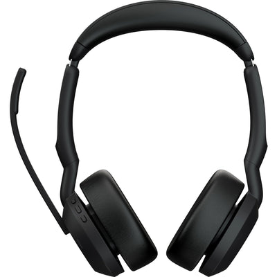 Jabra evolve2 55, uc on-ear headset (zwart, stereo, usb-a, link380a, gecertificeerd voor google meet en zoom)