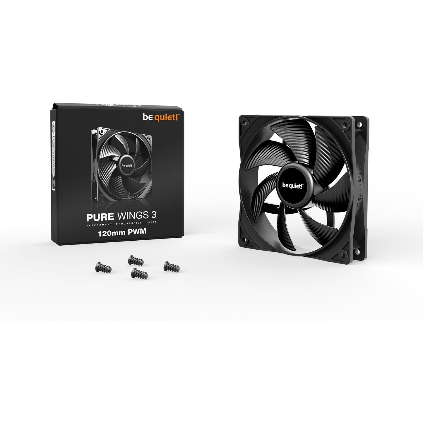 Be quiet! pure wings 3 pwm case fan (zwart, 120 x 120 x 25 mm)