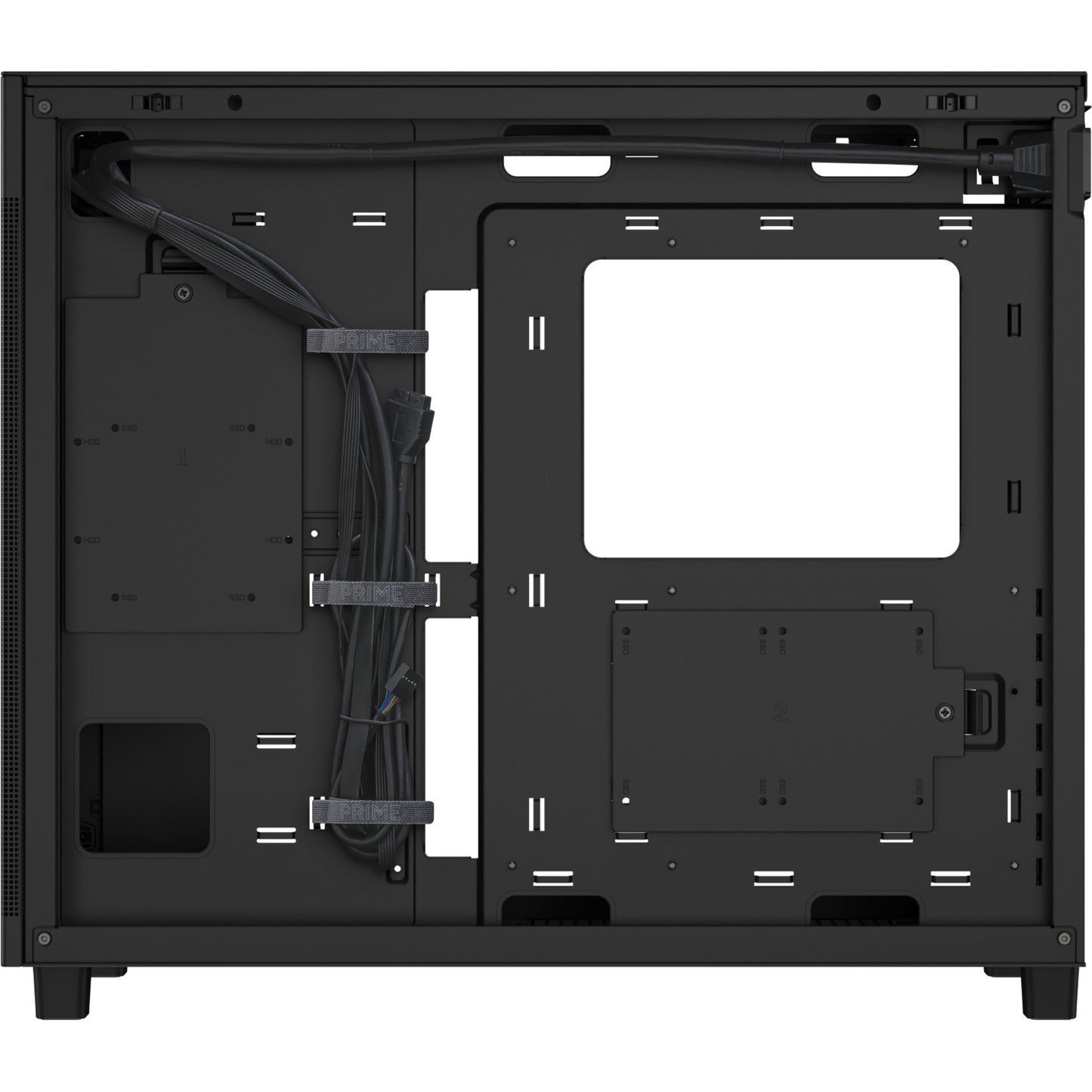 Asus prime ap303 - tempered glass panel midi tower behuizing (zwart | 2x usb-a | 1x usb-c | tempered glass)