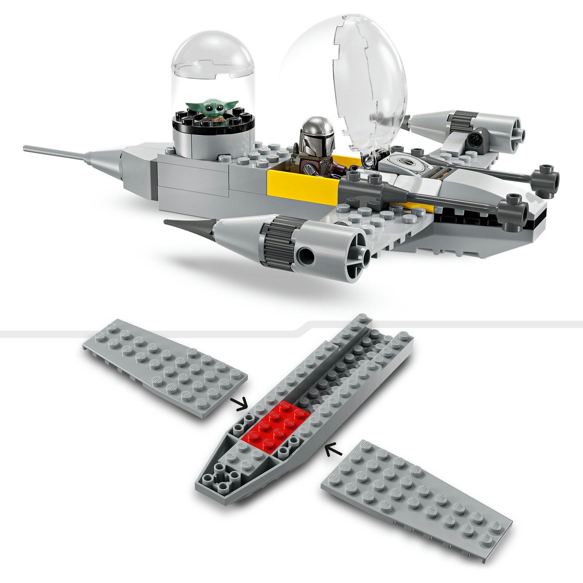 Lego star wars™ mando en grogu’s n-1 starfighter™ - 75410