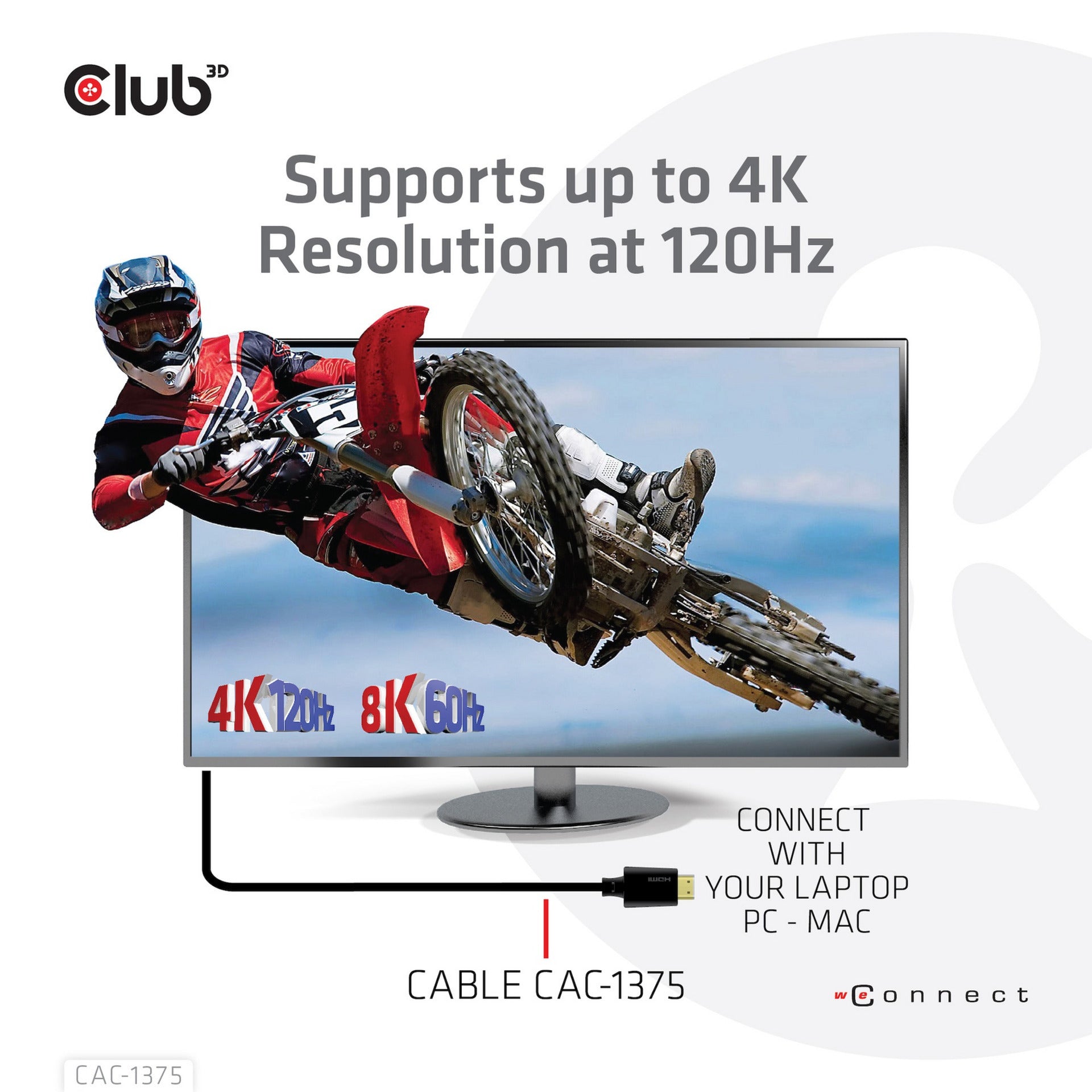 Club 3d gecertificeerde ultra high speed hdmi 2.1 kabel (zwart, 5 meter, 8k)