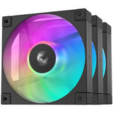 Deepcool fd12 argb case fans (zwart, 3 stuks, 120 x 120 x 25 mm, pwm, 3 stuks, 4-pins pwm fan-connector) - afbeelding 1