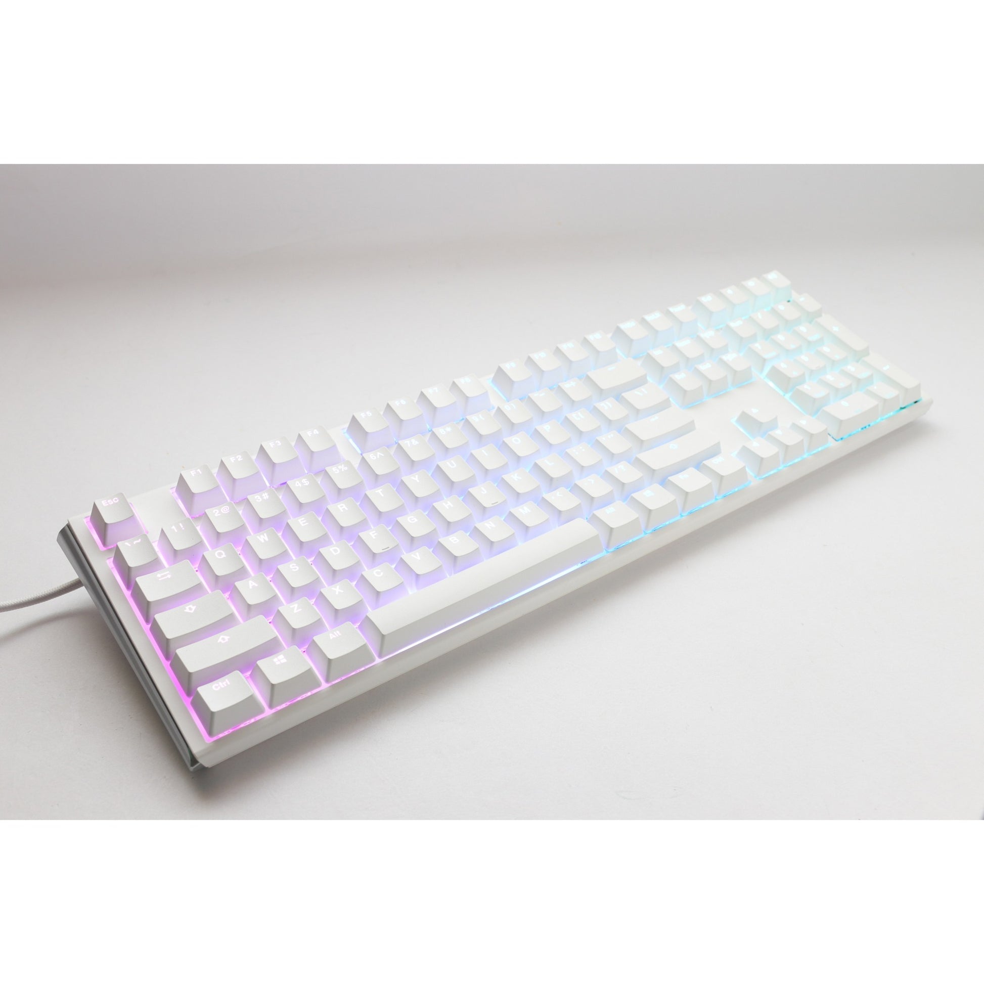 Ducky one 3 classic pure white rgb mechanisch toetsenbord (wit, us lay-out (qwerty), cherry mx silent red, 100%, rgb led, double-shot pbt, hot-swappable, quack mechanics)