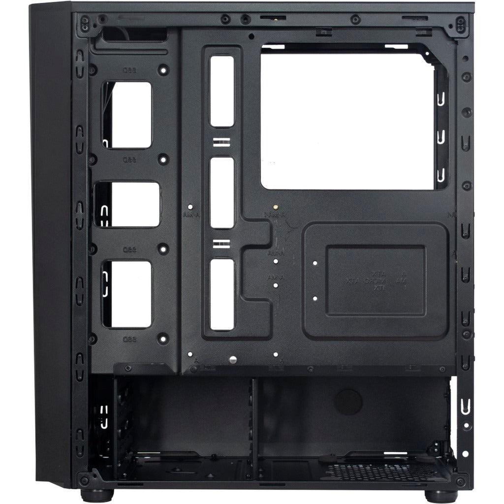 Inter-tech t-11 televen midi tower behuizing (zwart | 3x usb-a | window)