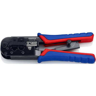 Knipex krimptang 97 51 10 sb (blauw rood, rj-11 12 en rj-45 stekker)