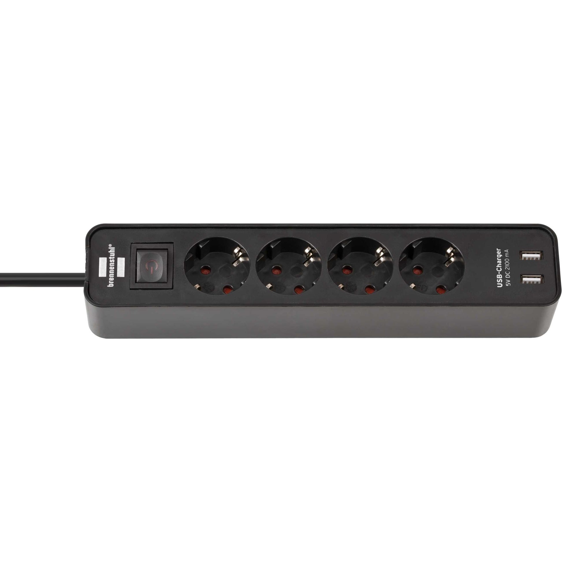 Brennenstuhl ecolor stekkerdoos 4-voudig met 2 usb-aansluitingen (usb-a stekkerdoos met schakelaar en 1,5m kabel)
