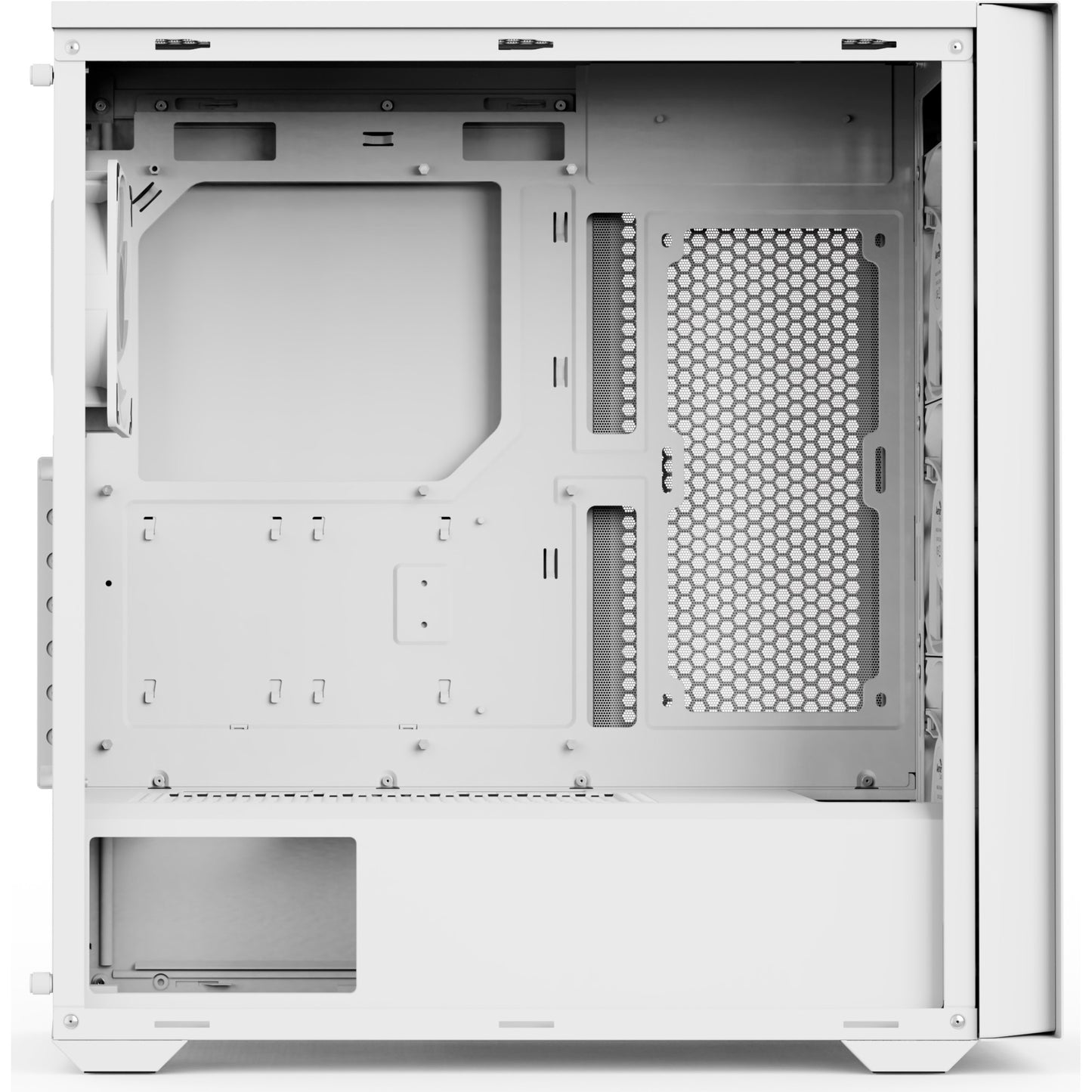 Aerocool b502a midi tower behuizing (wit | 2x usb-a | 1x usb-c | rgb)
