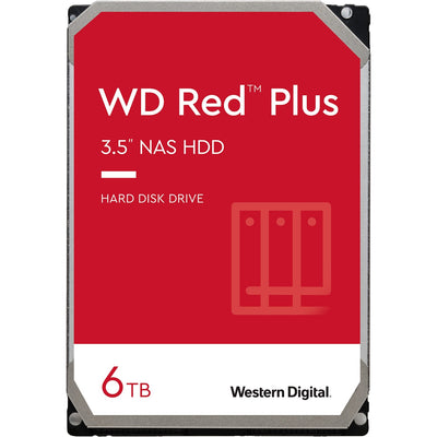Wd red plus 6 tb harde schijf (60efpx, sata 600, 24 7, af)