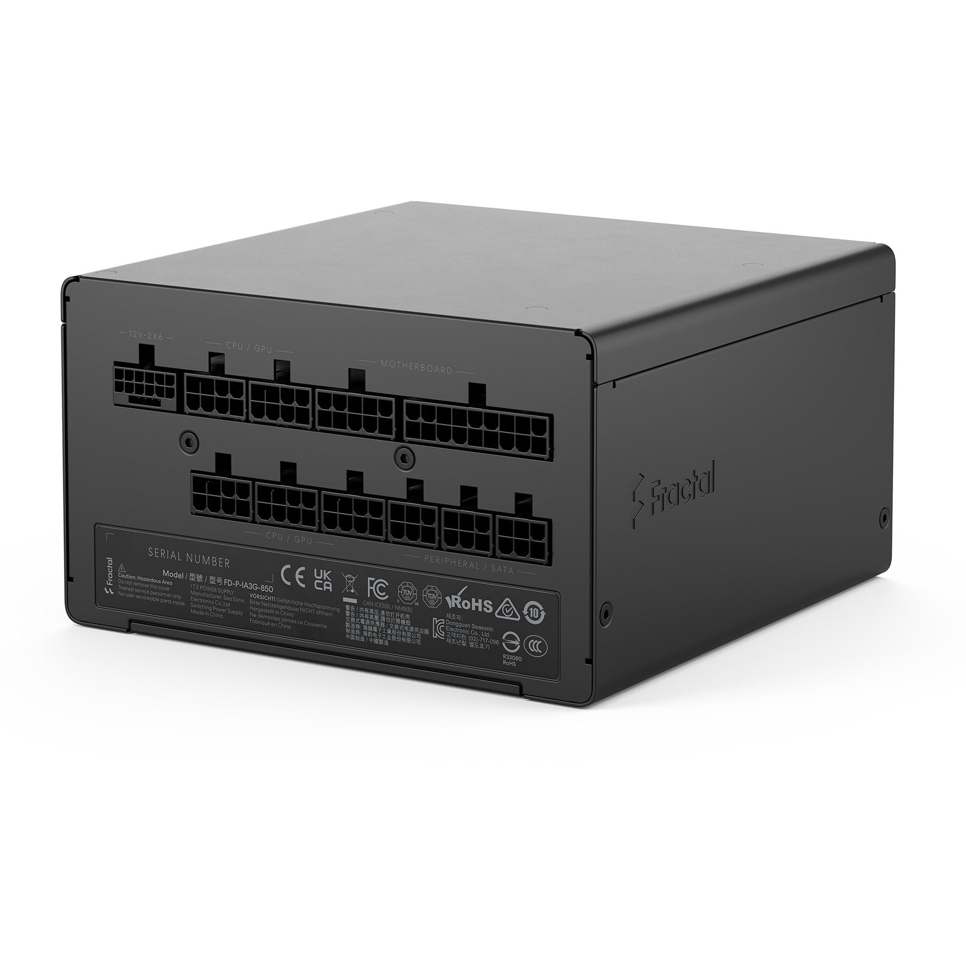Fractal design ion gold 3 modulaire 850 watt voeding (zwart, 1x 12v-2x6, 3x pcie)