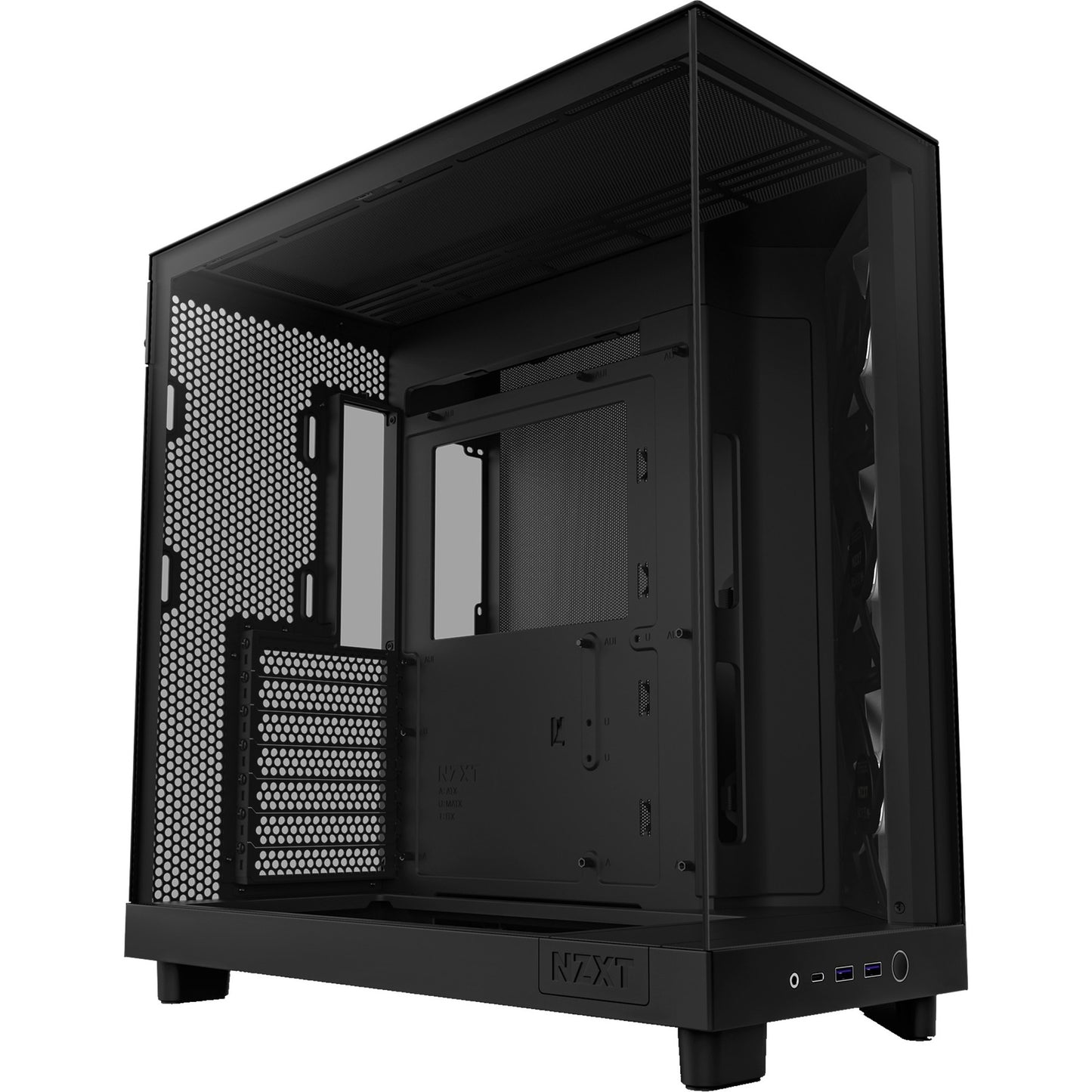 Nzxt h6 flow rgb midi tower behuizing (zwart | 2x usb-a | 1x usb-c | rgb | tempered glass)
