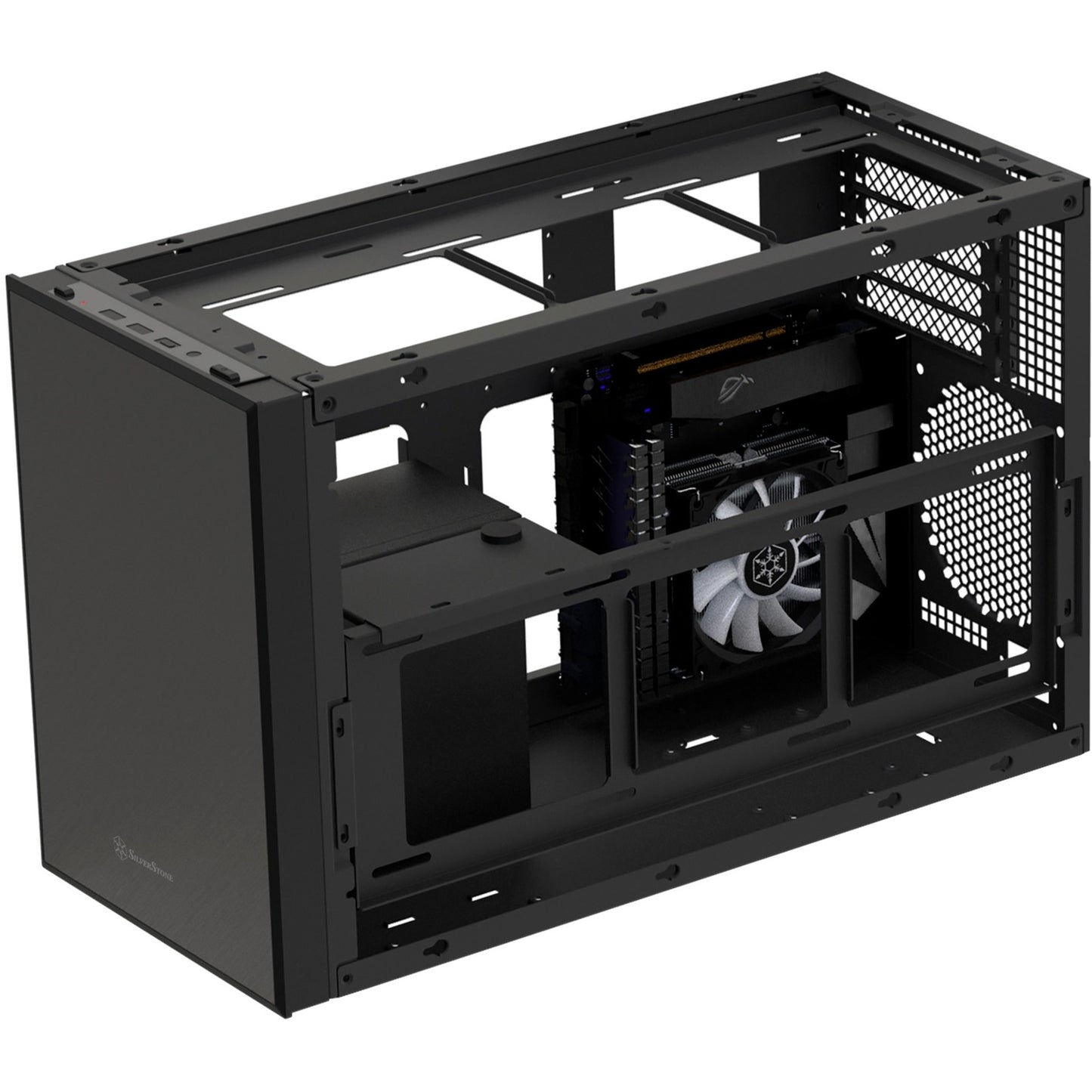Silverstone sugo 17 mini tower behuizing (zwart | 2x usb-a | 1x usb-c)