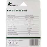 Inter-tech l-12025 120x120x25mm case fan (zwart blauw, 120 x 120 x 25 mm) - afbeelding 4