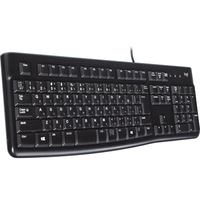 Logitech keyboard k120 for business (zwart, eu lay-out (qwerty), rubberdome, 100%)