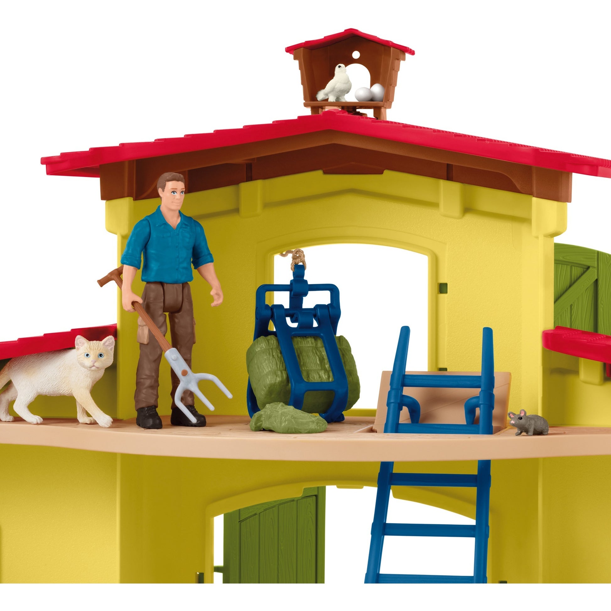 Schleich farm world - grote stal, geel speelfiguur