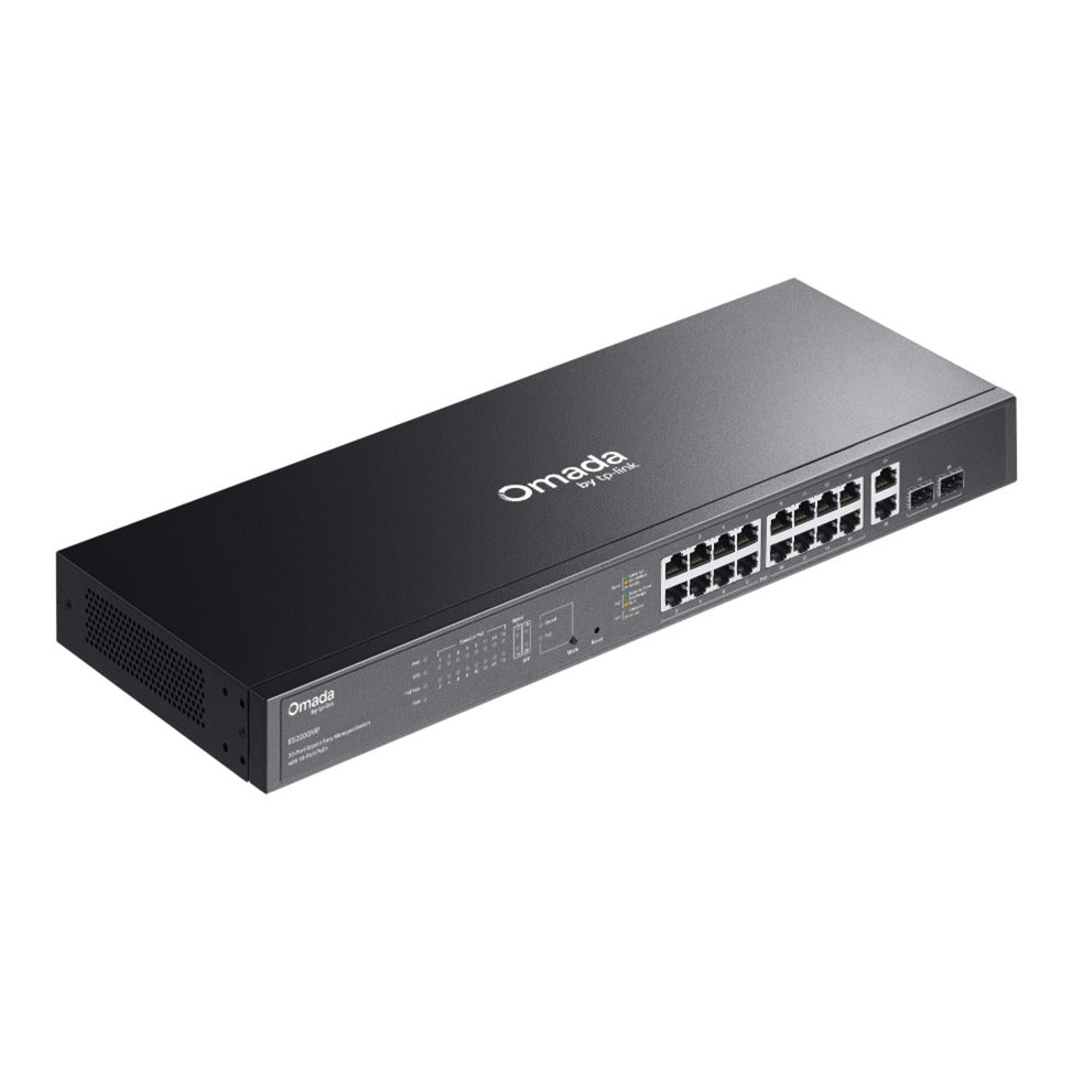 Tp-link omada es220gmp 20-poort gigabit easy managed switch (zwart, 16x poe+, 2x gigabit sfp)