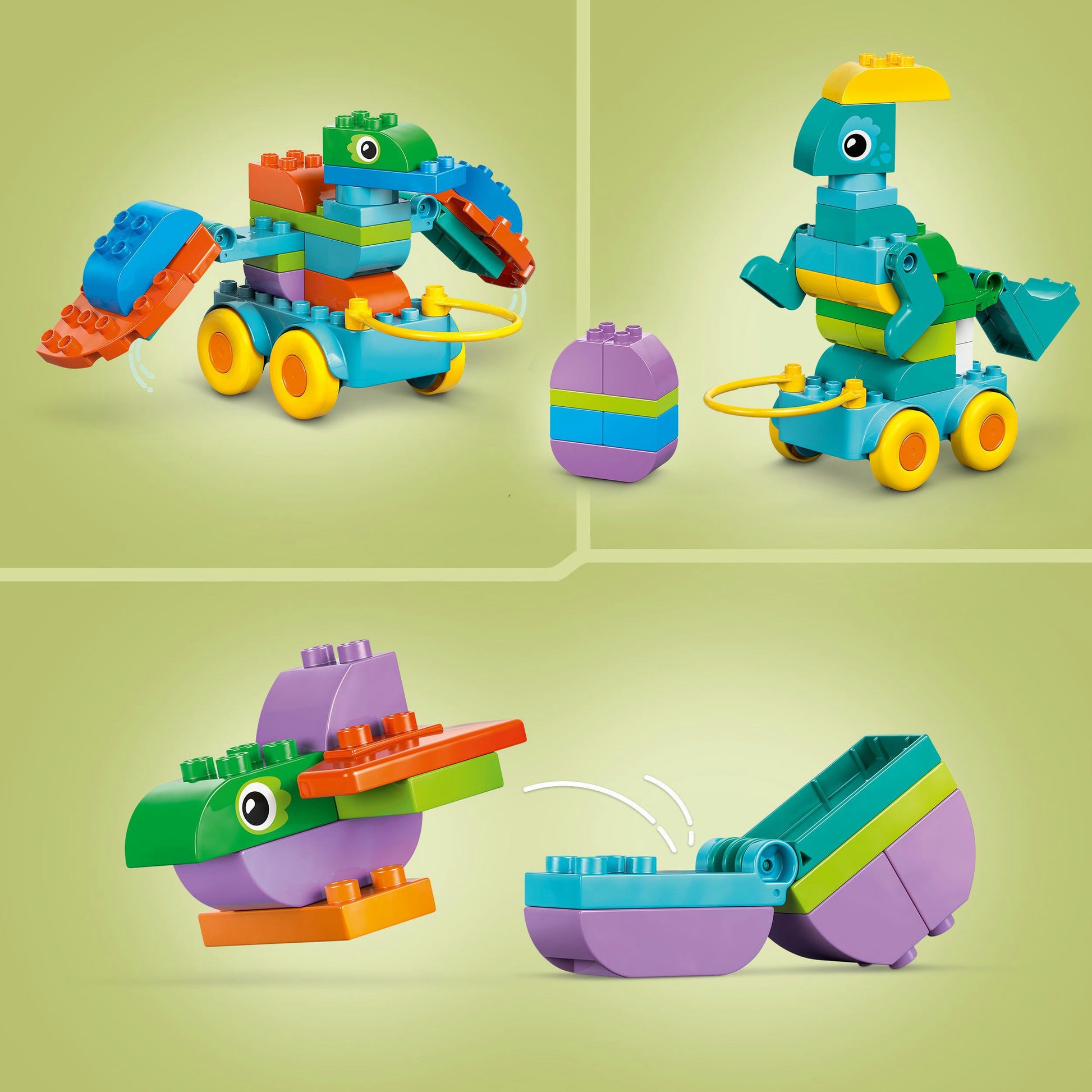 Lego ® duplo® stad 3-in-1 dinosaurussen op wielen - 10451
