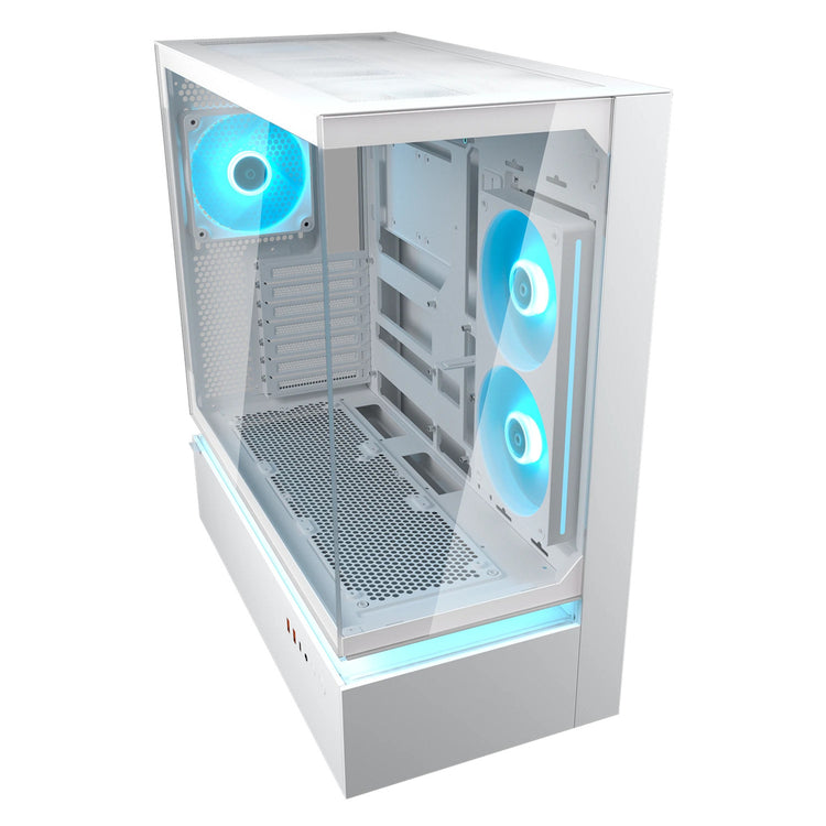 Cougar cfv235 midi tower behuizing (wit | 2x usb-a | 1x usb-c | rgb | tempered glass)