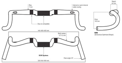 Deda Stuurbocht Gera Gravel 460mm POB 31,7mm carbon