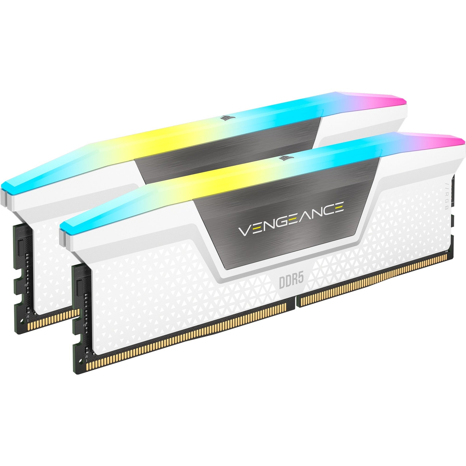 Corsair vengeance rgb 32 gb ddr5-6000 (2x 16 gb) werkgeheugen (wit, cmh32gx5m2b6000c30w, xmp 3.0)