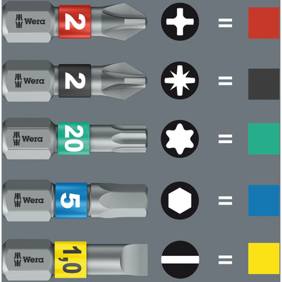 Wera bit-check 6 impaktor 2 bitset (zwart, 6-delig)