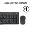 Logitech mk295 silent wireless keyboard and mouse combo desktopset (zwart, us-international lay-out (qwerty), 100%)