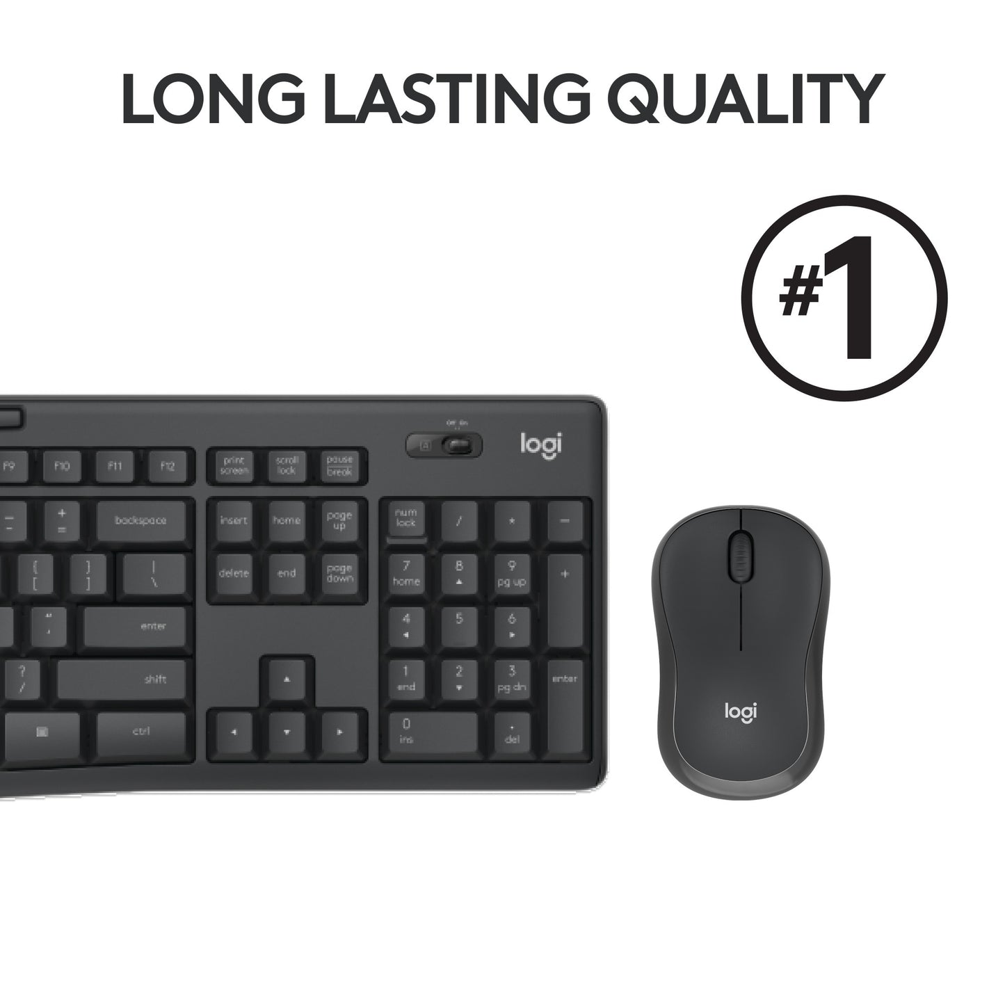 Logitech mk295 silent wireless keyboard and mouse combo desktopset (zwart, us-international lay-out (qwerty), 100%)