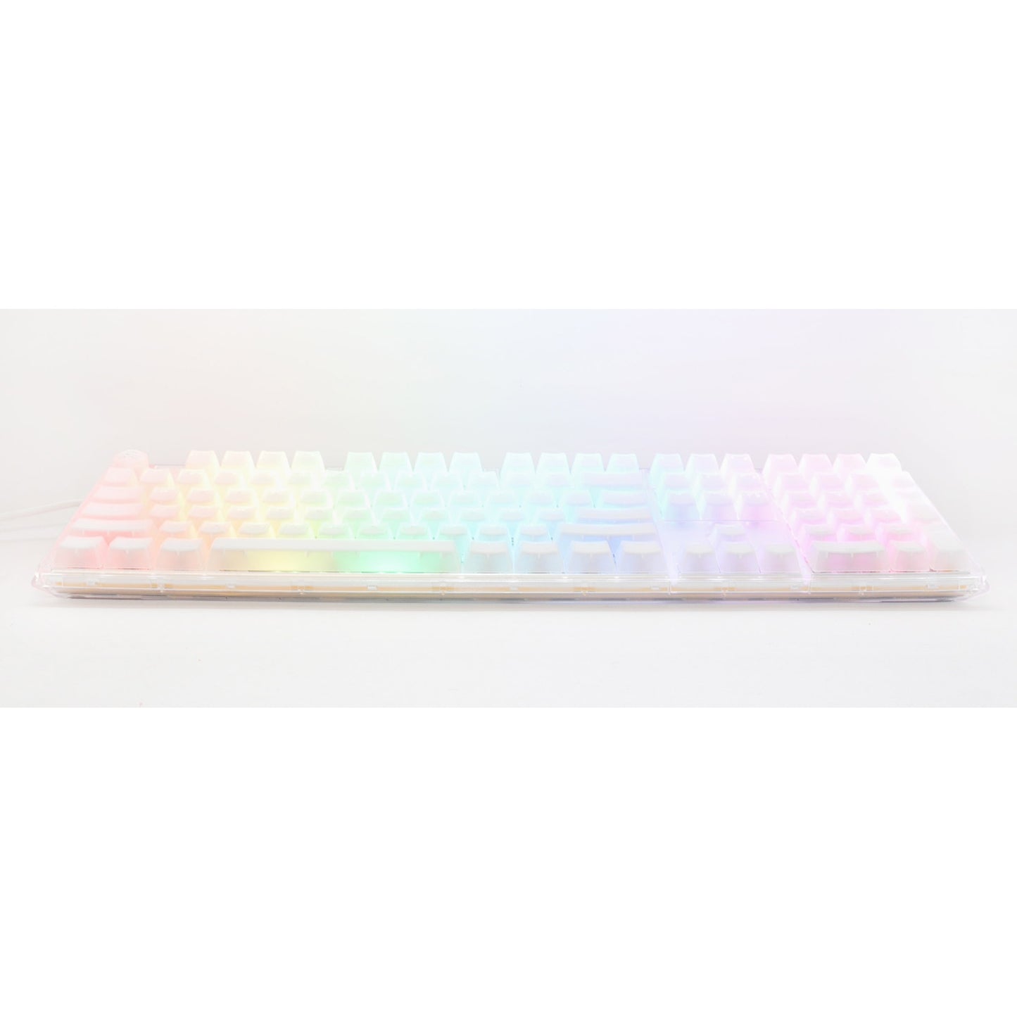 Ducky one 3 aura white rgb mechanisch toetsenbord (wit, us lay-out (qwerty), cherry mx red, 100%, abs double shot, hot swap)