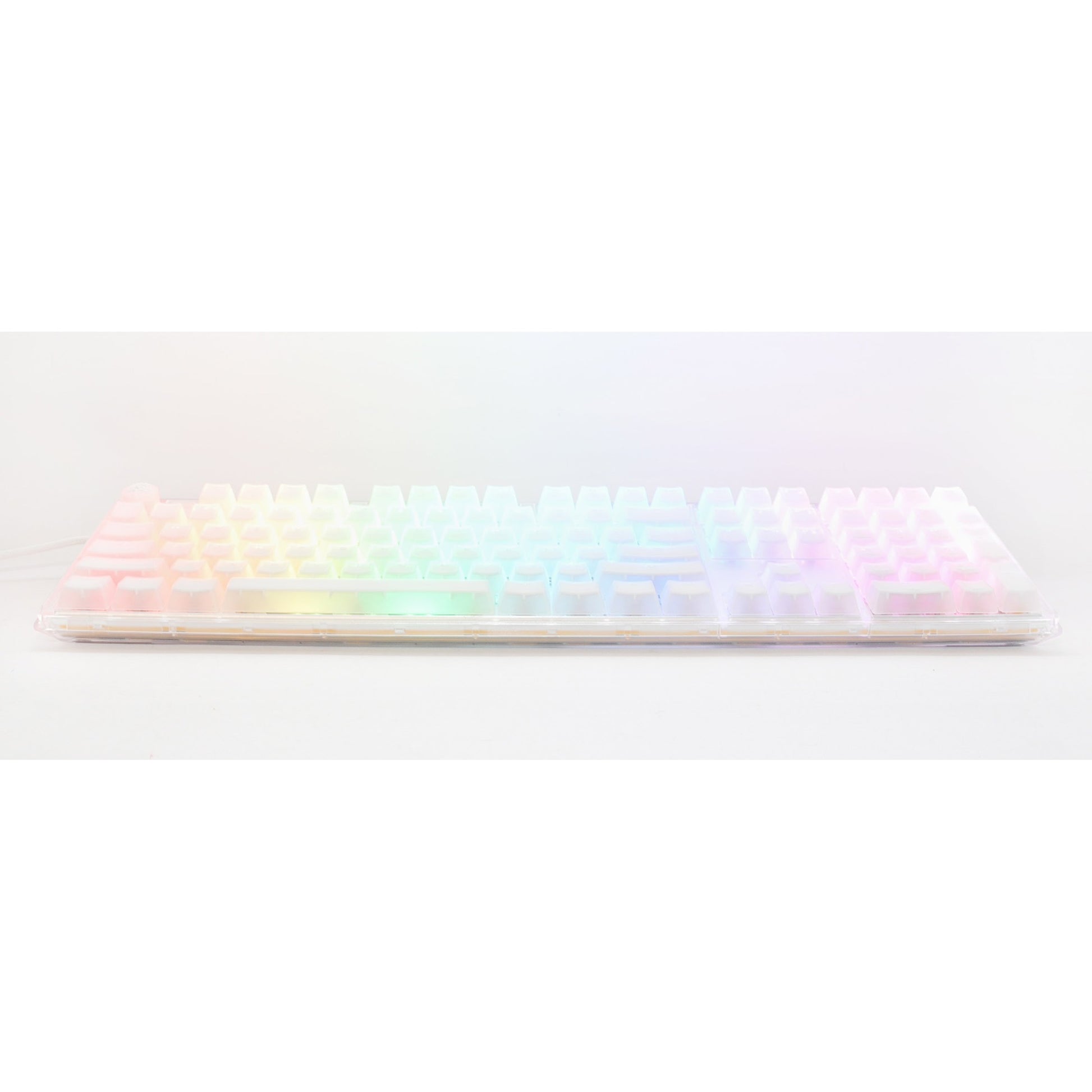 Ducky one 3 aura white rgb mechanisch toetsenbord (wit, us lay-out (qwerty), cherry mx red, 100%, abs double shot, hot swap)