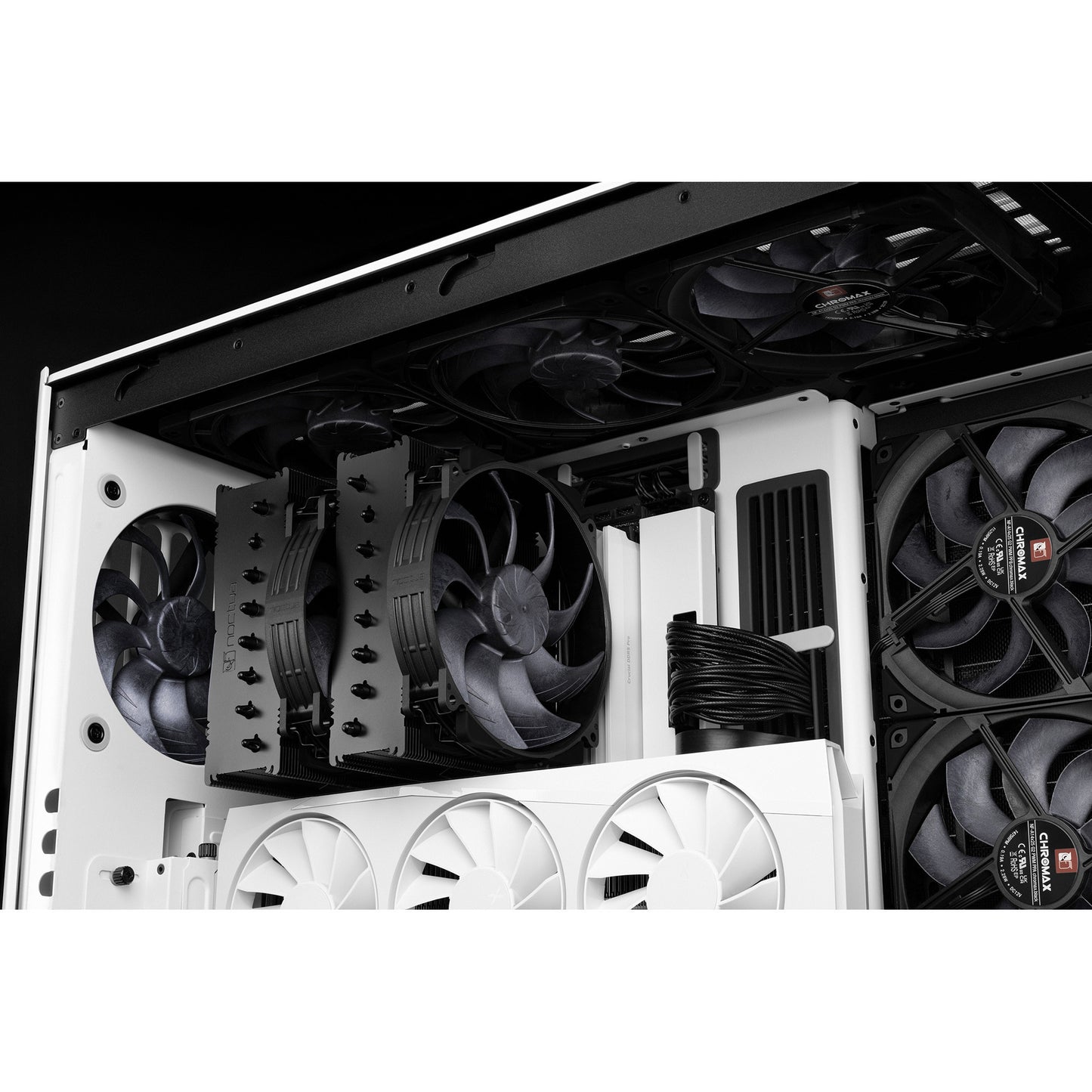 Noctua nf-a14x25r g2 pwm sx2-pp chromax.black case fans (zwart, 2 stuks, 140 x 140 x 25 mm)