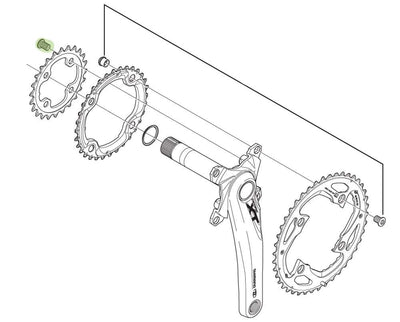Shimano kettingbladboutset M8X8.5 B FC-M7000 (4st)