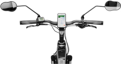 Ergotec Spiegel M-99LV met lange arm 121 x 78-66 mm aluminium zwart gezandstraald