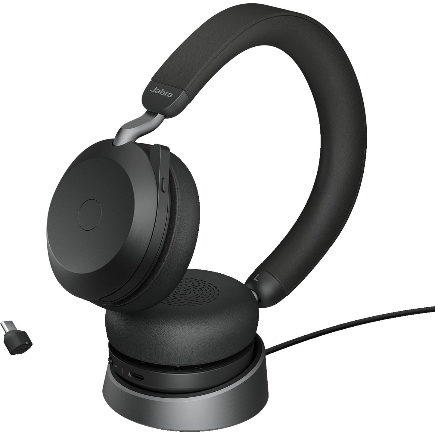 Jabra evolve2 75 on-ear headset (zwart, link380c, microsoft teams)