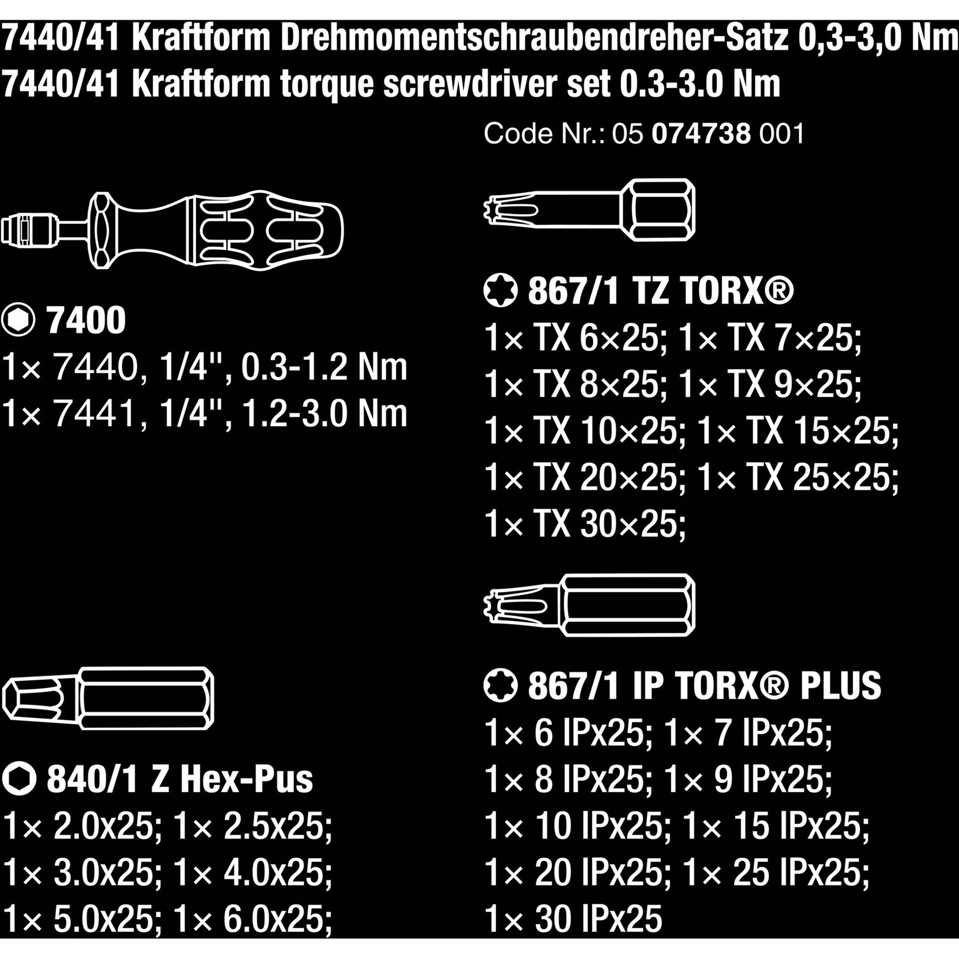 Wera 7440 41 kraftform momentschroevendraaier-set 0,3-3,0 nm (zwart groen, 26‑delig)