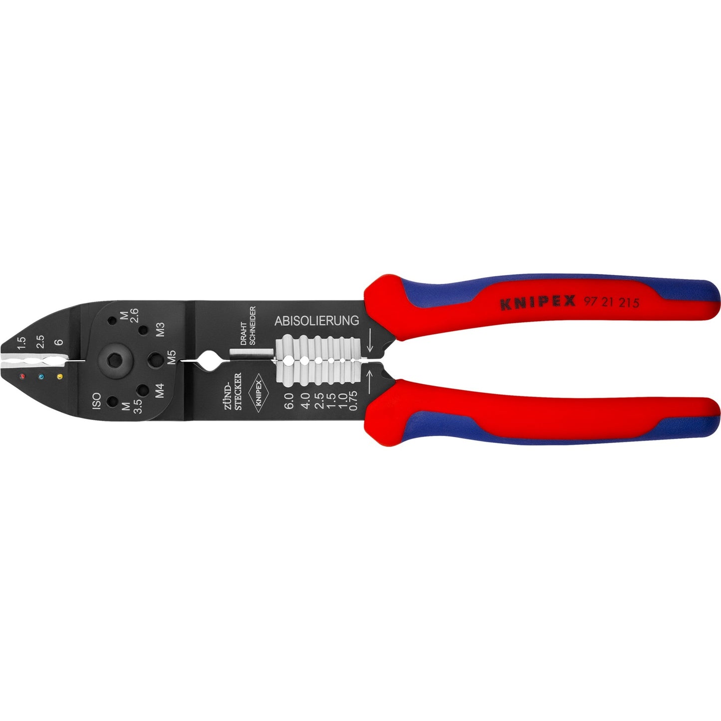 Knipex krimptang 9721215 (rood blauw)