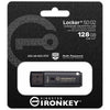 Kingston ironkey locker+ 50 g2 usb flash drive 128 gb usb-stick (antraciet, usb-a 3.2 gen 1)