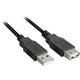 Sharkoon usb 2.0 verlengkabel (zwart, 3 meter, dubbele afscherming)