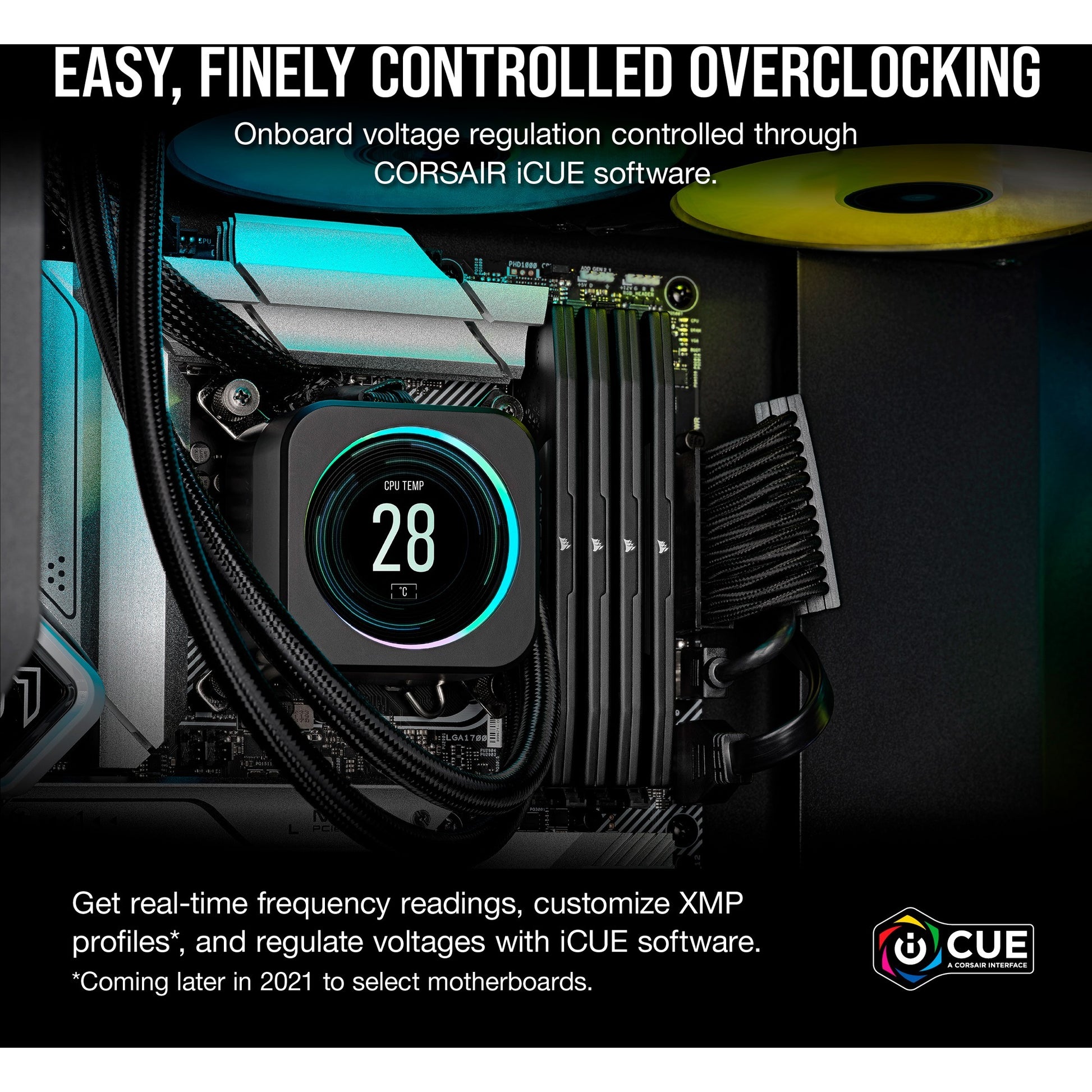 Corsair vengeance 32 gb ddr5-6000 (2x 16 gb) werkgeheugen (zwart, cmk32gx5m2e6000c36, xmp 3.0)