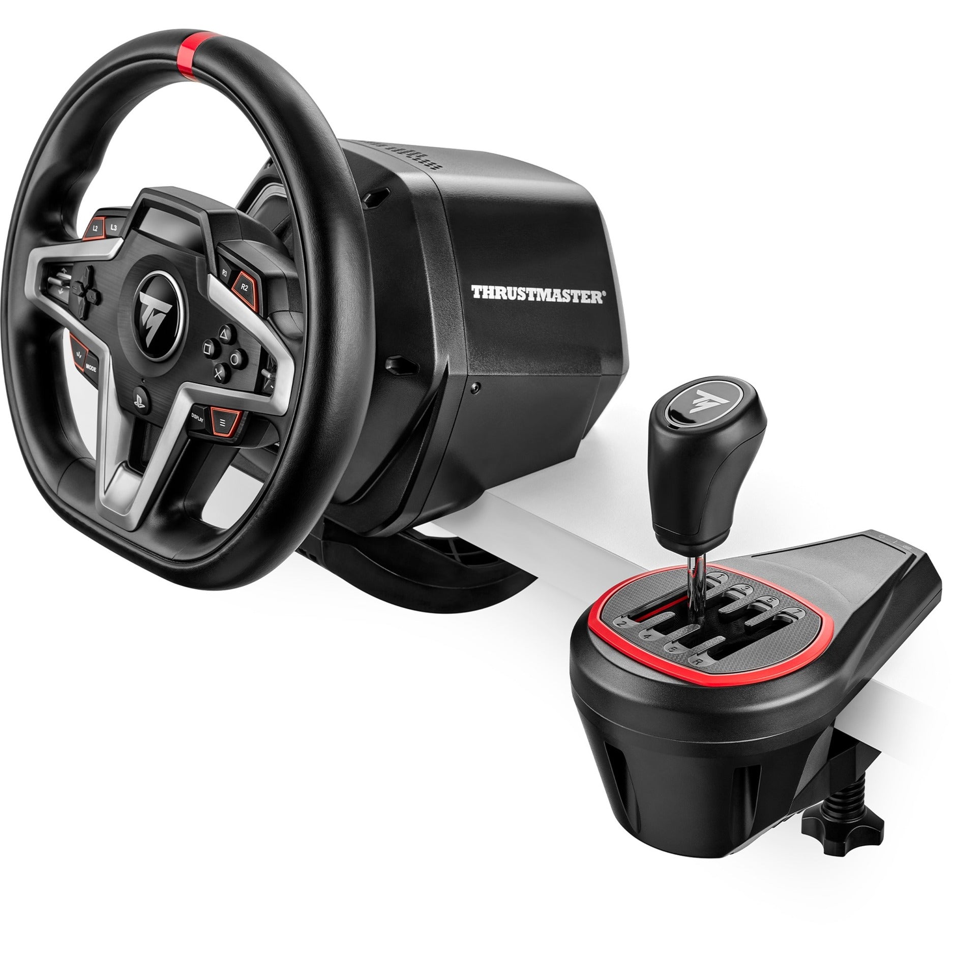 Thrustmaster th8s add-on gaming shifter (zwart rood, pc, playstation 4, playstation 5, xbox series x|s, xbox one)
