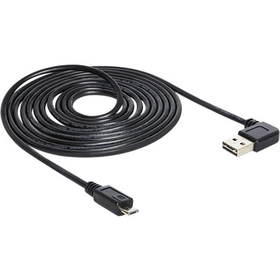 Delock usb2.0 a 90° > usb micro-b kabel (zwart, 5 meter)
