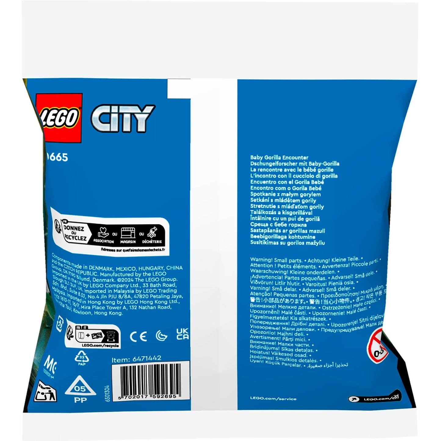 Lego city - ontmoeting met babygorilla constructiespeelgoed (30665)