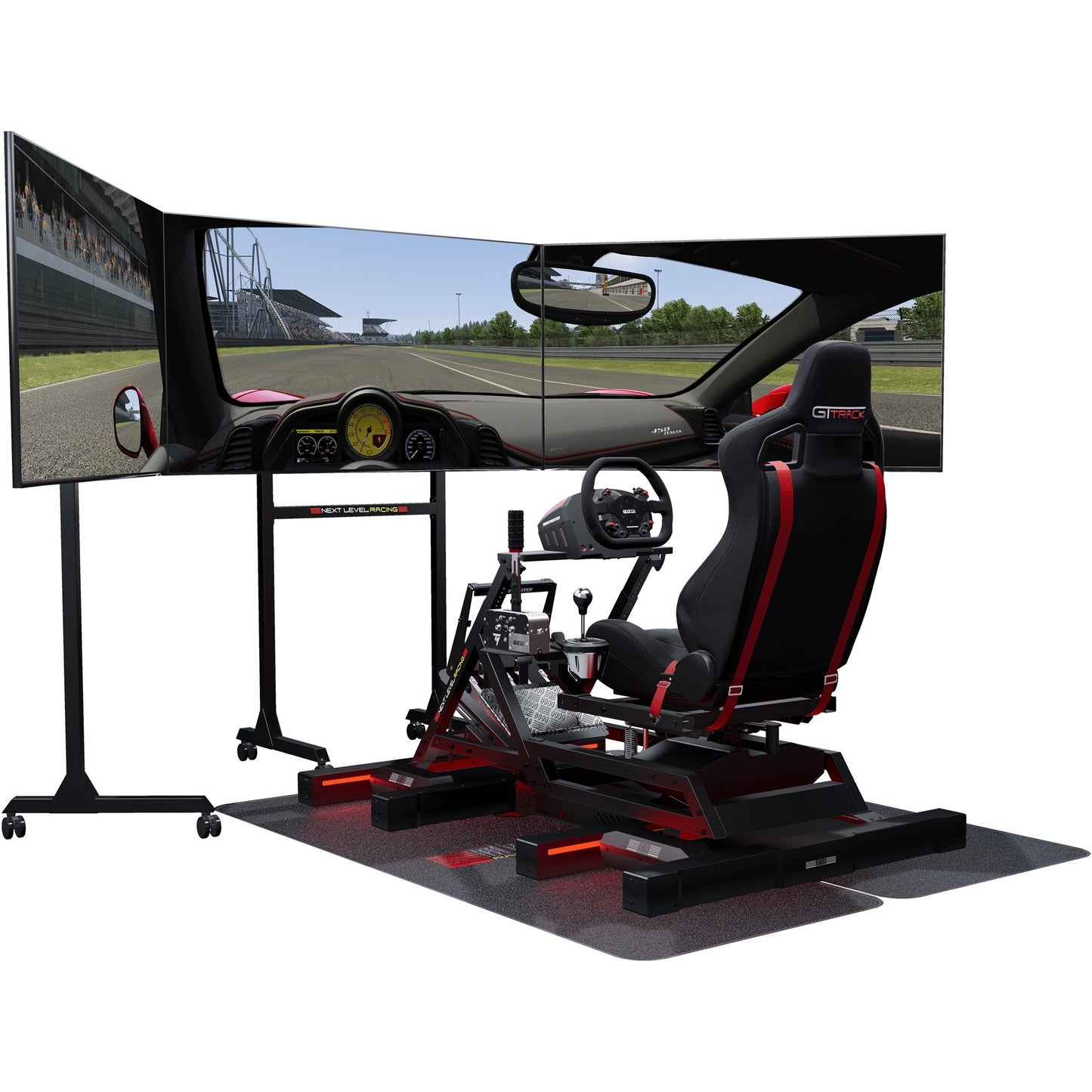 Next level racing gttrack simulator cockpit racing simulator (zwart)