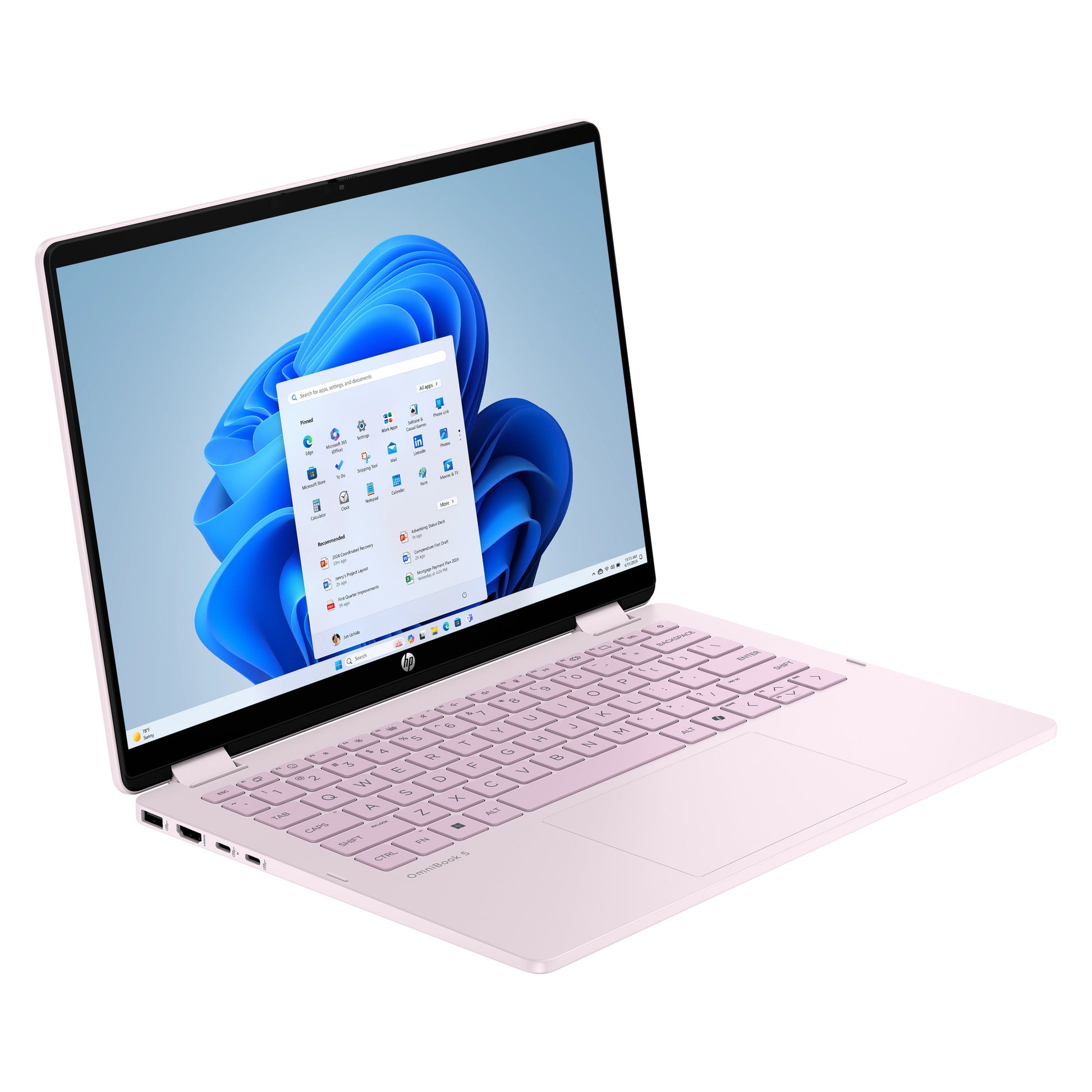 Hp omnibook 5 flip 2-in-1 14-fp0252ndx 14 laptop (lichtroze | core 5 120u | intel graphics | 8 gb | 512 gb ssd | touch)