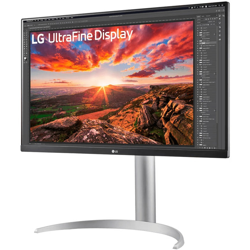 Lg ultrafine 27up850k-w 27 4k uhd monitor (zilver zwart, 2x hdmi, displayport, 2x usb-a, usb-c)
