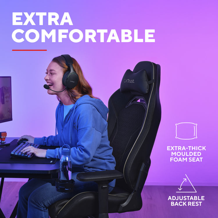 Trust gxt 721bm ruya pro batman gaming stoel (zwart geel)