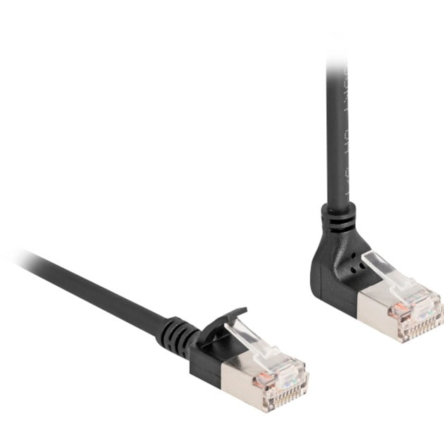 Delock rj45 network cable cat.6a s ftp slim 90° upwards angled straight 3 m kabel (zwart)
