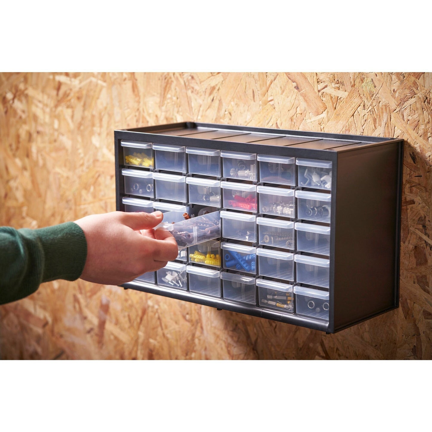 Stanley ladenkastje 30 compartimenten gereedschapsbox (zwart transparant)