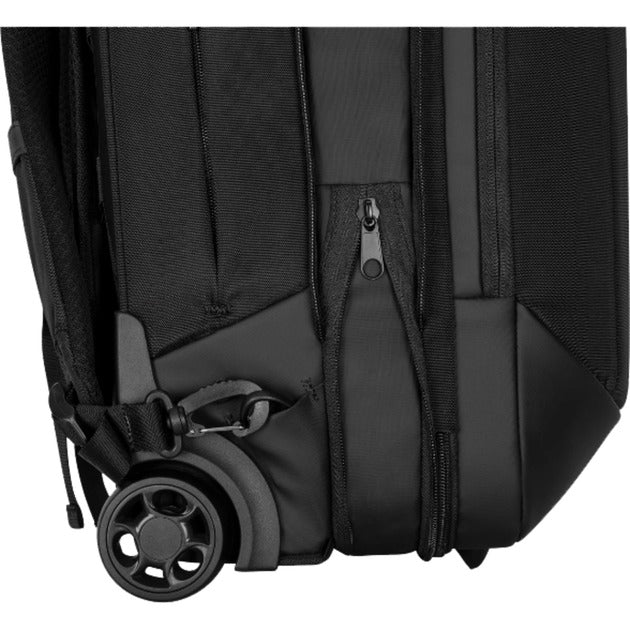 Targus 15.6” ecosmart mobile tech traveler rolling backpack trolley (zwart)